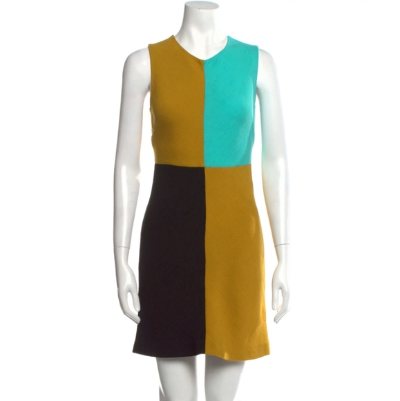 *sold* Diane von furstenberg color block sleeveless a-line dress size 6 - Picture 3 of 5